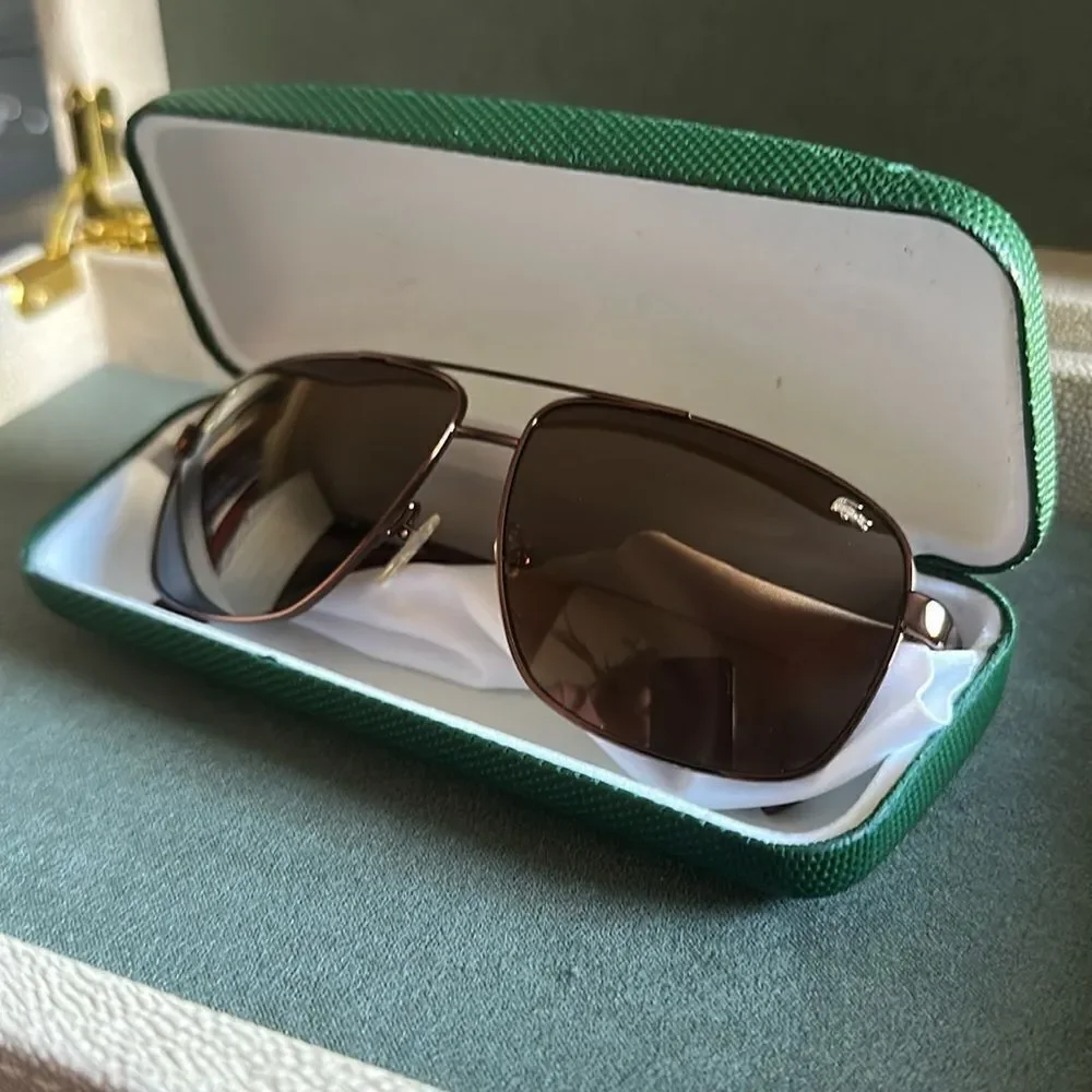 Lacoste brown and red sunglasses for men Lacoste L162S – Unworn & Stylish
